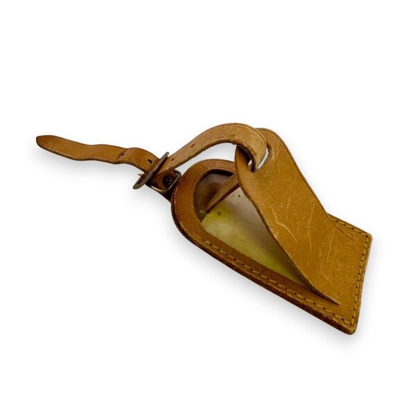 Authentic Louis Vuitton Vachetta Leather Luggage Tag Made in France